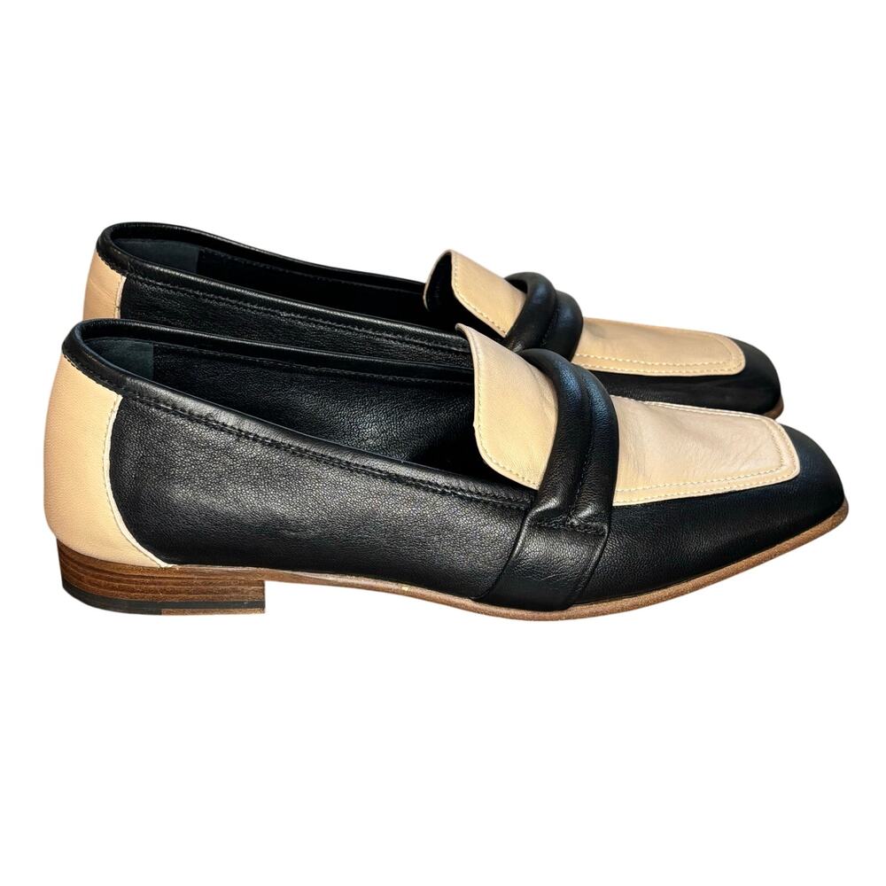 M. Gemi Black and Cream Loafers